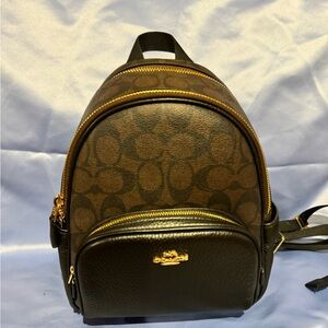 Coach mini Court Backpack in signature canvas c8604